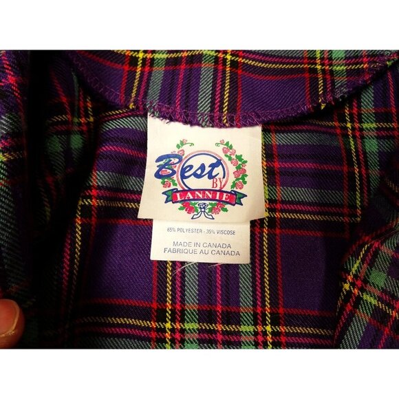 Vintage Lannie Purple Plaid Tartan Blazer and Matching Pleated Skirt Youth Sz 14 - Picture 2 of 14